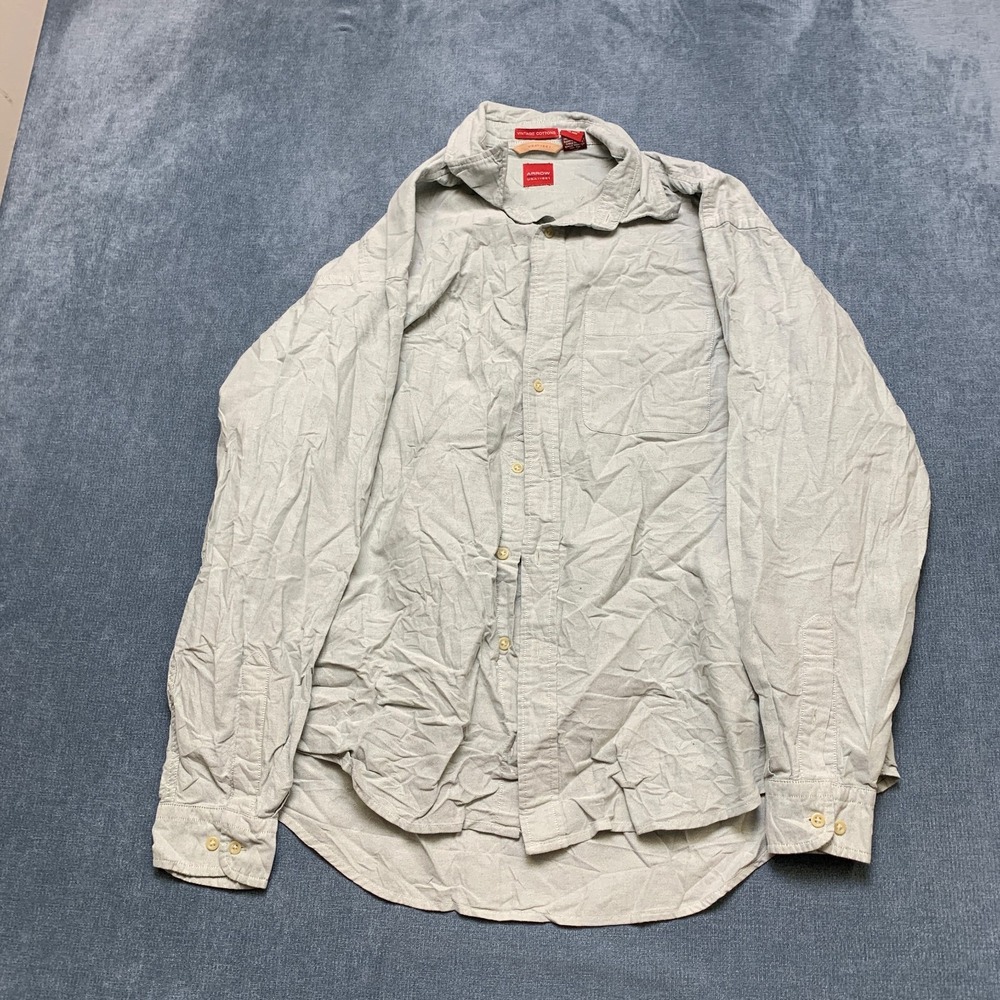 Vintage Arrow Shirt Mens XL Gray Cotton Casual Summer Everyday Workwear Outdoor